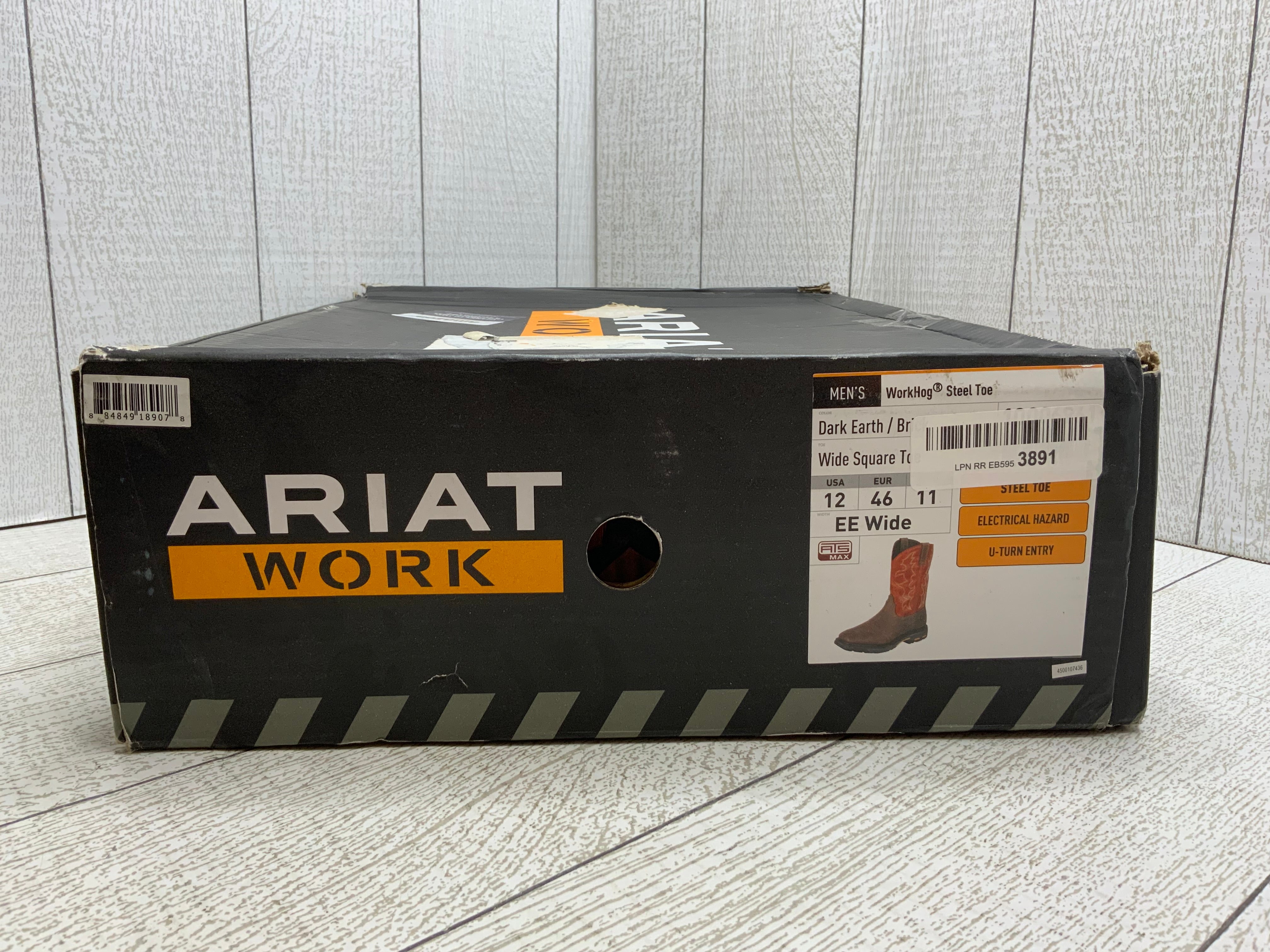 Ariat Men's Workhog Wide Square Toe Tall Steel Toe Work Boot **Size 12EE Wide** (8041590161646)